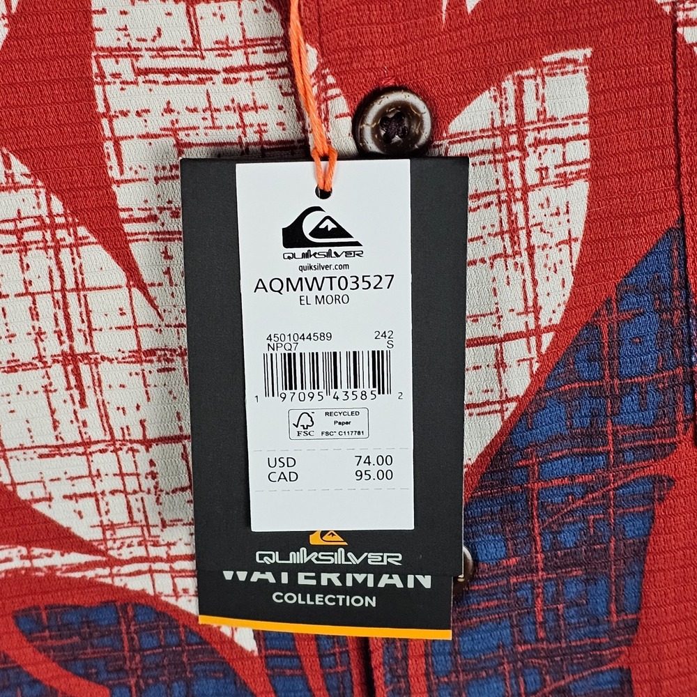 Quiksilver Waterman Shirt Mens S El Moro Fire Print Comfort Button-Up AQMWT03527 - Picture 5 of 8